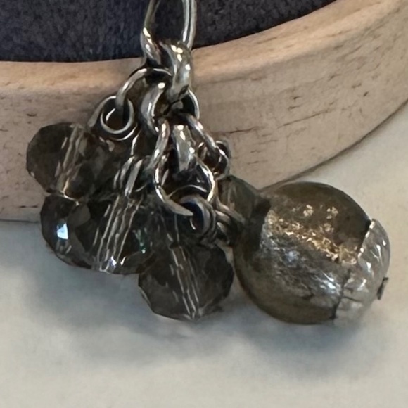 DANNY POLLAK Antique Silver Black Diamond Swarovski Crystal Rock & Roll Bracelet - Picture 6 of 11